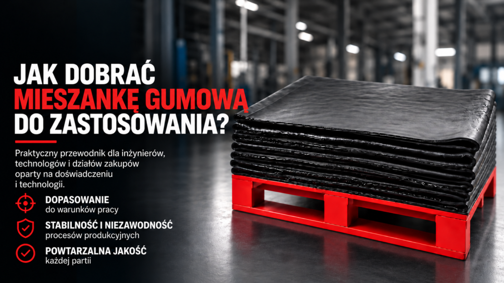 Czarne mieszanki gumowe na czerwonej palecie